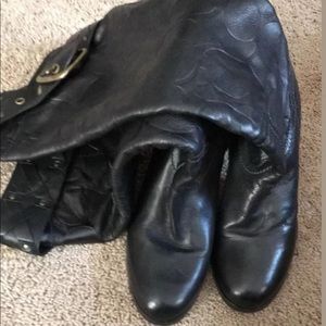 Coach heeled leather boots
